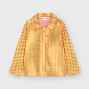 Maria de la orden yellow and pink grid jacket